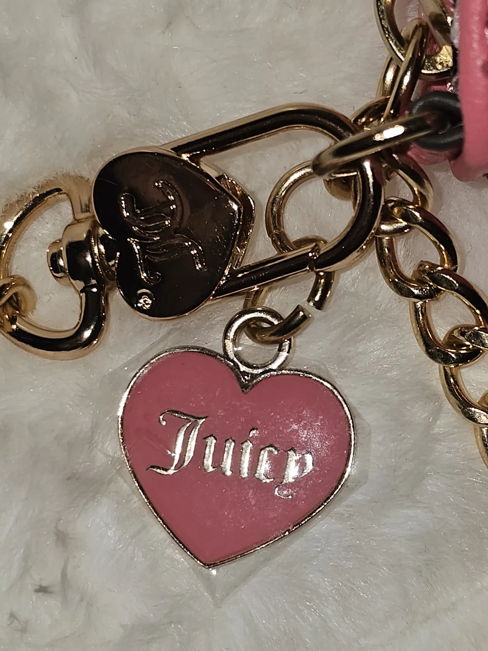 Juicy Couture Strawberry Card Holder & Zip Around with Gold Chain & Heart Charm